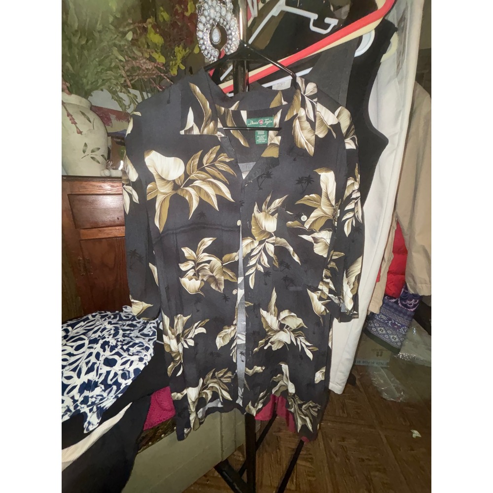 David Taylor Collection 2XL Rayon Floral Hawaiian Shirt Mens